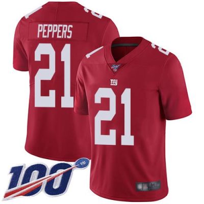 Nike New York Giants #21 Jabrill Peppers Red Alternate Men's Stitched NFL 100th Season Vapor Limited Jersey Men's