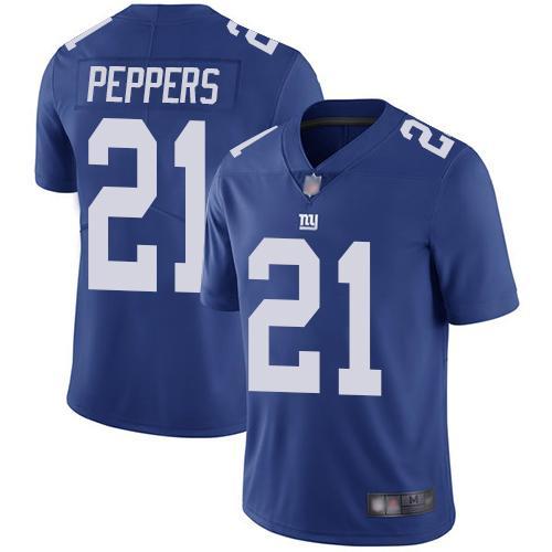 Nike New York Giants #21 Jabrill Peppers Royal Blue Team Color Men's Stitched NFL Vapor Untouchable Limited Jersey Men's