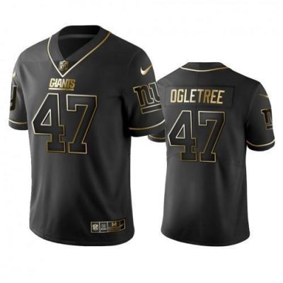 Nike New York Giants #47 Alec Ogletree Black Golden Limited Edition Stitched NFL Jersey Men's