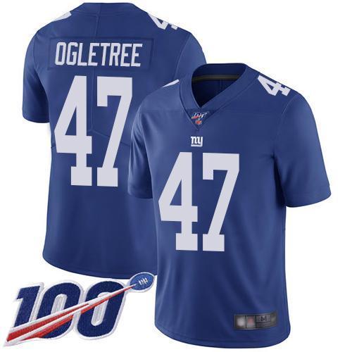 Nike New York Giants #47 Alec Ogletree Royal Blue Team Color Men's Stitched NFL 100th Season Vapor Limited Jersey Men's