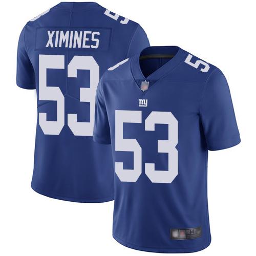 Nike New York Giants #53 Oshane Ximines Royal Blue Team Color Men's Stitched NFL Vapor Untouchable Limited Jersey Men's