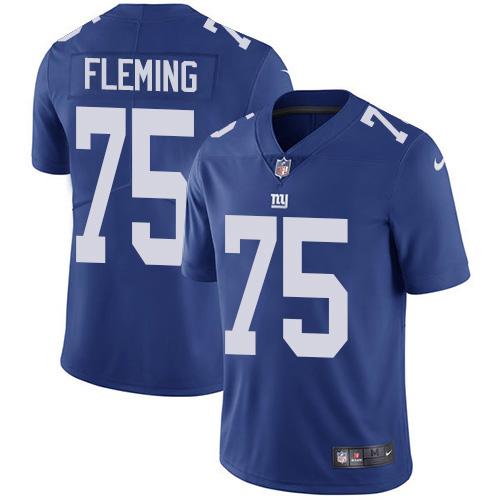 Nike New York Giants #75 Cameron Fleming Royal Blue Team Color Men's Stitched NFL Vapor Untouchable Limited Jersey Men's