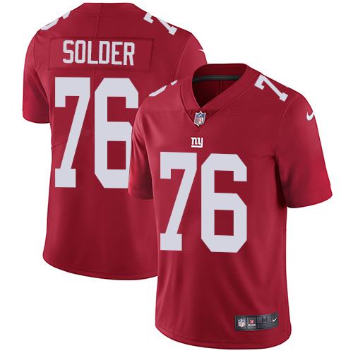 Nike New York Giants #76 Nate Solder Red Alternate Men's Stitched NFL Vapor Untouchable Limited Jersey Men's