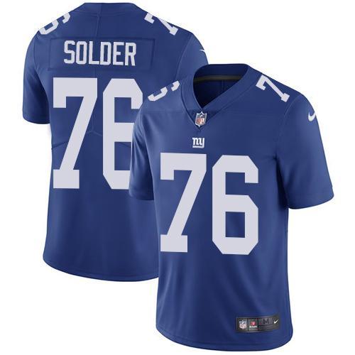 Nike New York Giants #76 Nate Solder Royal Blue Team Color Men's Stitched NFL Vapor Untouchable Limited Jersey Men's