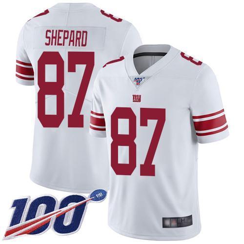 Nike New York Giants #87 Sterling Shepard White Men's Stitched NFL 100th Season Vapor Limited Jersey Men's
