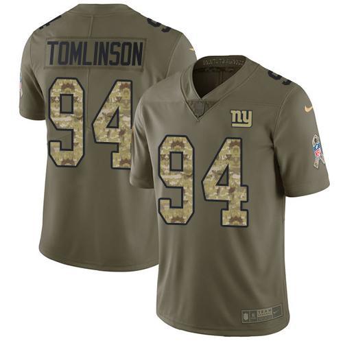Nike New York Giants #94 Dalvin Tomlinson Olive/Camo Men's Stitched NFL Limited 2017 Salute To Service Jersey Men's