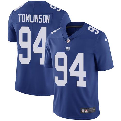 Nike New York Giants #94 Dalvin Tomlinson Royal Blue Team Color Men's Stitched NFL Vapor Untouchable Limited Jersey Men's