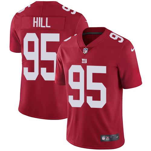 Nike New York Giants #95 B.J. Hill Red Alternate Men's Stitched NFL Vapor Untouchable Limited Jersey Men's