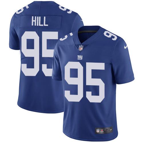 Nike New York Giants #95 B.J. Hill Royal Blue Team Color Men's Stitched NFL Vapor Untouchable Limited Jersey Men's