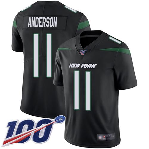 Nike New York Jets #11 Robby Anderson Black Alternate Stitched NFL 100th Season Vapor Limited Jersey