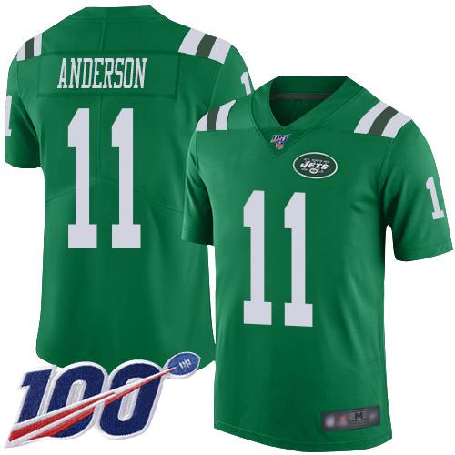 Nike New York Jets #11 Robby Anderson Green Stitched NFL Limited Rush 100th Season Jersey