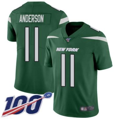 Nike New York Jets #11 Robby Anderson Green Team Color Stitched NFL 100th Season Vapor Limited Jersey