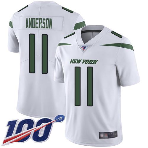 Nike New York Jets #11 Robby Anderson White Stitched NFL 100th Season Vapor Limited Jersey