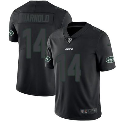 Nike New York Jets #14 Sam Darnold Black Stitched NFL Limited Rush Impact Jersey