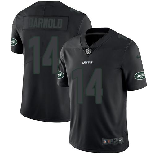 Nike New York Jets #14 Sam Darnold Black Stitched NFL Limited Rush Impact Jersey