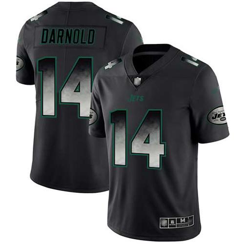 Nike New York Jets #14 Sam Darnold Black Stitched NFL Vapor Untouchable Limited Smoke Fashion Jersey