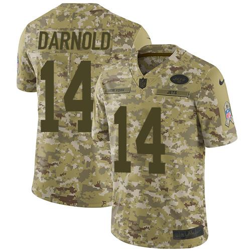Nike New York Jets #14 Sam Darnold Camo Stitched NFL Limited 2018 Salute To Service Jersey
