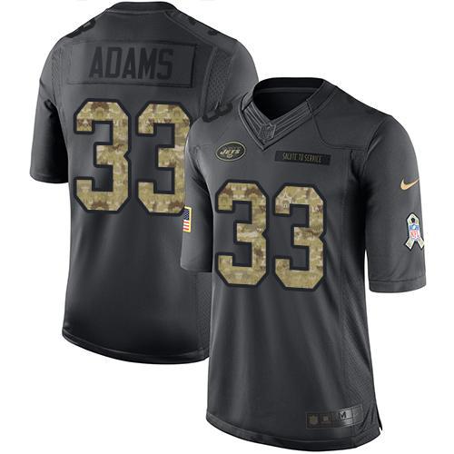 Nike New York Jets #33 Jamal Adams Black Stitched NFL Limited 2016 Salute To Service Jersey