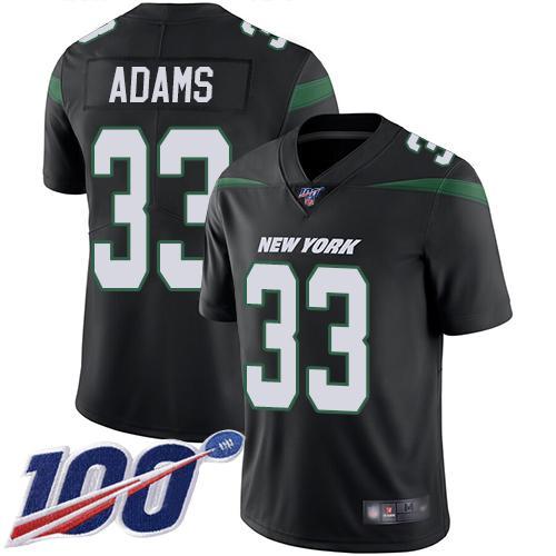Nike New York Jets #33 Jamal Adams Black Alternate Stitched NFL 100th Season Vapor Limited Jersey