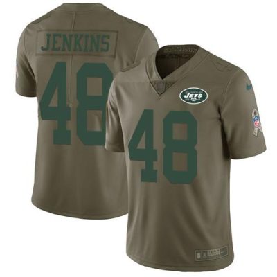 Nike New York Jets #48 Jordan Jenkins Olive Stitched NFL Limited 2017 Salute To Service Jersey