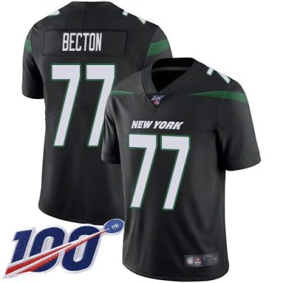 Nike New York Jets #77 Mekhi Becton Black Alternate Stitched NFL 100th Season Vapor Untouchable Limited Jersey
