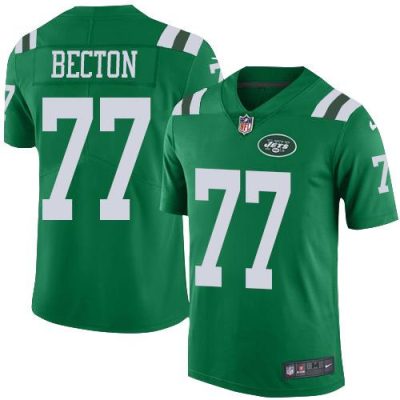 Nike New York Jets #77 Mekhi Becton Green Stitched NFL Limited Rush Jersey