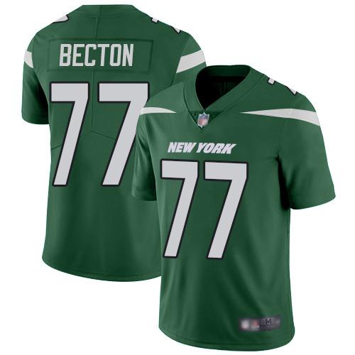 Nike New York Jets #77 Mekhi Becton Green Team Color Stitched NFL Vapor Untouchable Limited Jersey