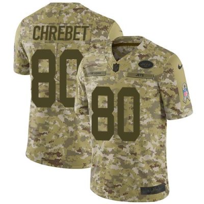 Nike New York Jets #80 Wayne Chrebet Camo Stitched NFL Limited 2018 Salute To Service Jersey