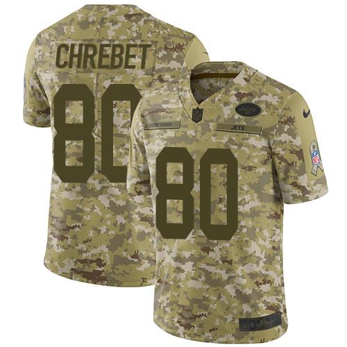 Nike New York Jets #80 Wayne Chrebet Camo Stitched NFL Limited 2018 Salute To Service Jersey