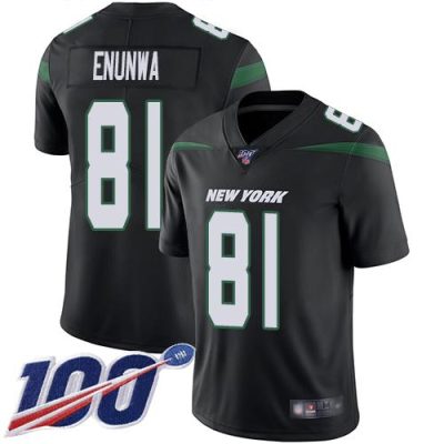 Nike New York Jets #81 Quincy Enunwa Black Alternate Stitched NFL 100th Season Vapor Limited Jersey