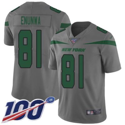 Nike New York Jets #81 Quincy Enunwa Gray Stitched NFL Limited Inverted Legend 100th Season Jersey