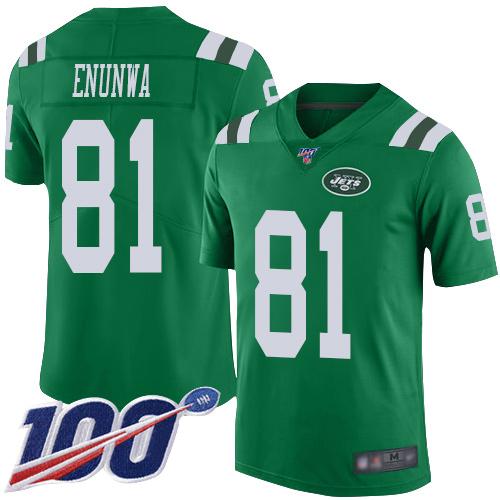Nike New York Jets #81 Quincy Enunwa Green Stitched NFL Limited Rush 100th Season Jersey
