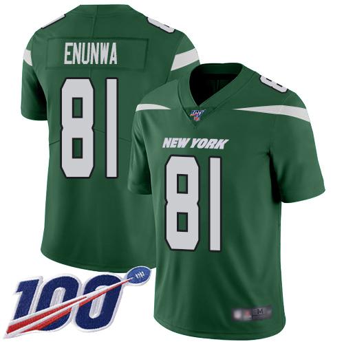 Nike New York Jets #81 Quincy Enunwa Green Team Color Stitched NFL 100th Season Vapor Limited Jersey