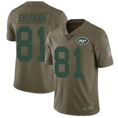 Nike New York Jets #81 Quincy Enunwa Olive Stitched NFL Limited 2017 Salute To Service Jersey