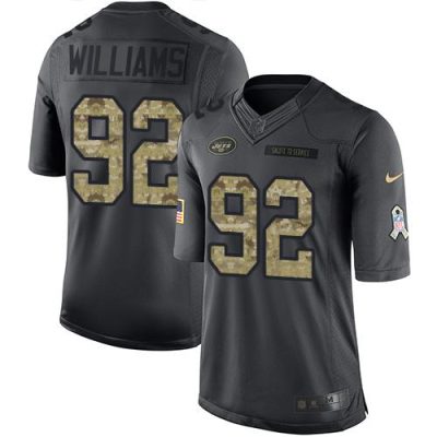 Nike New York Jets #92 Leonard Williams Black Stitched NFL Limited 2016 Salute to Service Jersey