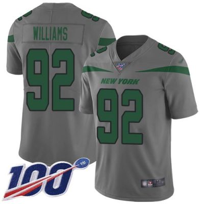 Nike New York Jets #92 Leonard Williams Gray Stitched NFL Limited Inverted Legend 100th Season Jersey