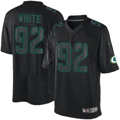 Nike Packers #92 Reggie White Black Stitched Impact Limited Jersey