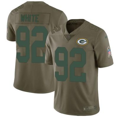 Nike Packers #92 Reggie White Olive Stitched Limited 2017 Salute To Service Jersey