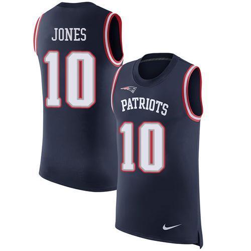 Nike Patriots #10 Mac Jones Edelman Navy Blue Team Color Stitched NFL Limited Rush Tank Top Jersey