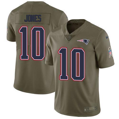 Nike Patriots #10 Mac Jones Olive Stitched NFL Limited 2017 Salute To Service Jersey