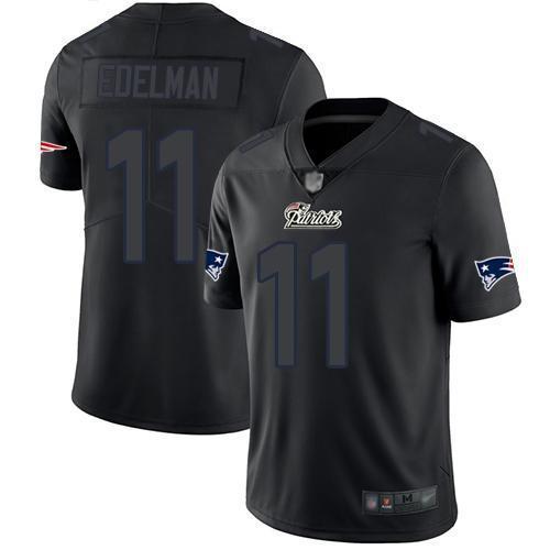 Nike Patriots #11 Julian Edelman Black Stitched NFL Limited Rush Impact Jersey
