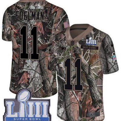 Nike Patriots #11 Julian Edelman Camo Super Bowl LIII Bound Stitched NFL Limited Rush Realtree Jersey