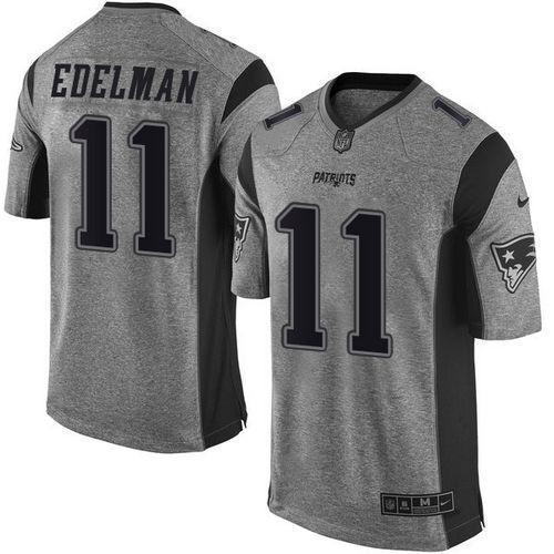 Nike Patriots #11 Julian Edelman Gray Stitched NFL Limited Gridiron Gray Jersey