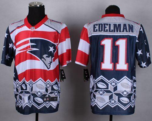 Nike Patriots #11 Julian Edelman Navy Blue Stitched NFL Elite Noble Fashion Jersey