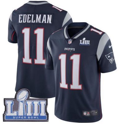 Nike Patriots #11 Julian Edelman Navy Blue Team Color Super Bowl LIII Bound Stitched NFL Vapor Untouchable Limited Jersey