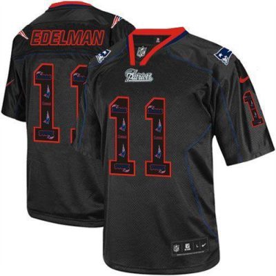 Nike Patriots #11 Julian Edelman New Lights Out Black Stitched NFL Elite Jersey