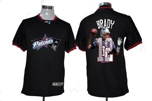 Nike Patriots #12 Tom Brady Black NFL Game All Star Fashion Jersey