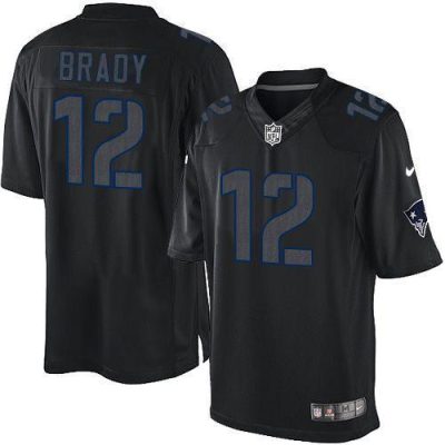Nike Patriots #12 Tom Brady Black Stitched NFL Impact Limited Jersey