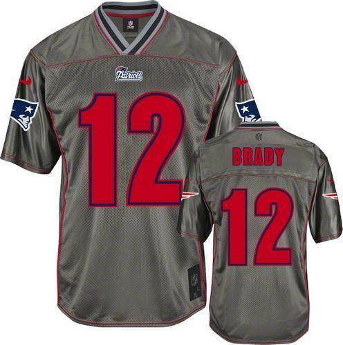 Nike Patriots #12 Tom Brady Grey Stitched NFL Elite Vapor Jersey