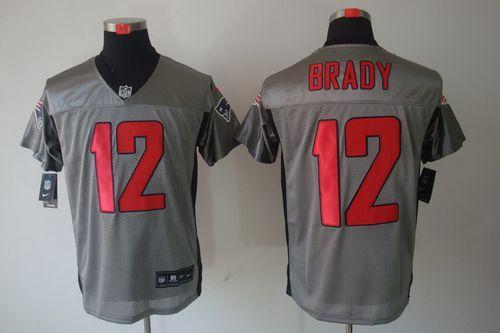 Nike Patriots #12 Tom Brady Grey Shadow Stitched NFL Elite Jersey